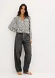 Kort bluse med rynkinger, bonprix