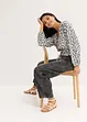 Kort bluse med rynkinger, bonprix