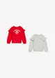 Sweatshirt av myk økologisk bomull (2-pack), bonprix
