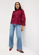 Bluse med borderi, bonprix