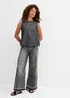 Wide Leg-jeans High Waist, cropped, bonprix