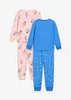 2 pyjamaser i 100% økologisk bomull (4-delt sett), bonprix
