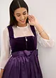 Dirndl med fløyel, i midi-lengde (2-delt sett), bonprix