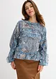 Chiffonbluse med rysjer, bonprix