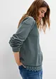 Sweatshirt med blondebesetning, bonprix