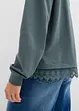 Sweatshirt med blondebesetning, bonprix