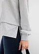 Sweatshirt med blusekant i falden, bonprix
