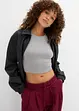 Figurnær cropped topp, dobbelpakning., bonprix