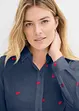 Musselin-bluse med hjertemønster, bonprix